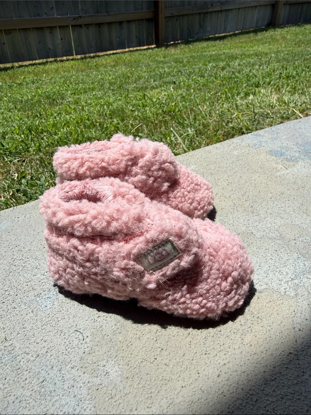 UGG Pink Sherpa Infant Slippers